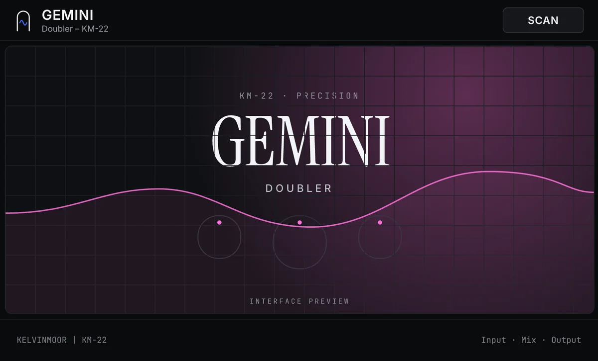 GEMINI Doubler, preview panel. The final interface is on its way.