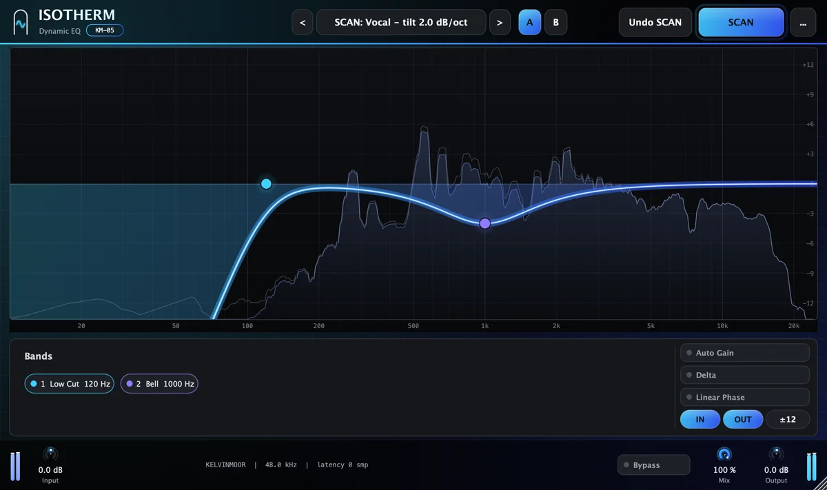 The ISOTHERM EQ plugin interface.